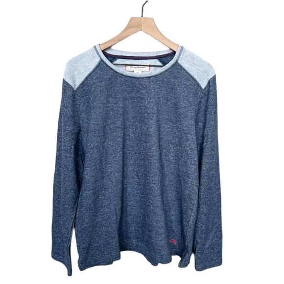 Tommy Bahama Men’s Crewneck Sweater Pullover Soft Heather Blue Navy Size Large - Picture 1 of 12